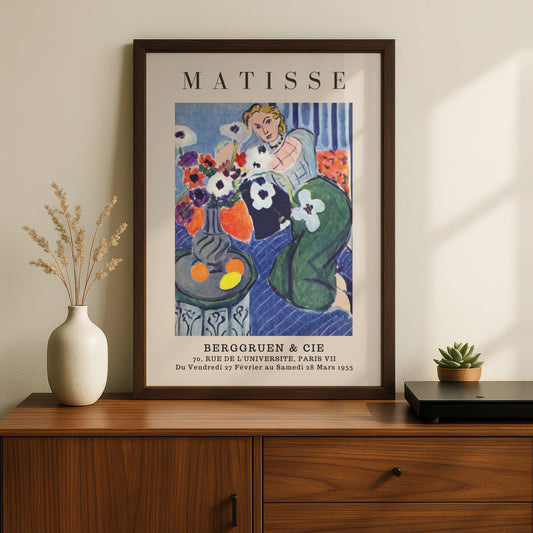 Floral Figure Wall Art Print, Colourful Vintage Modernist Poster – product image 2