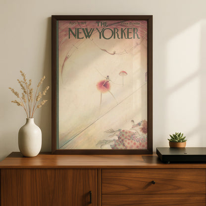 New Yorker 1929 Circus Poster, Vintage Tightrope Art Print, Art Deco Wall Decor