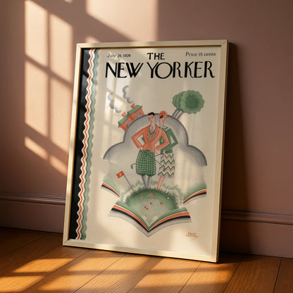 The New Yorker 1926 Golf Cover Poster, Art Deco Vintage Magazine Wall Art Print