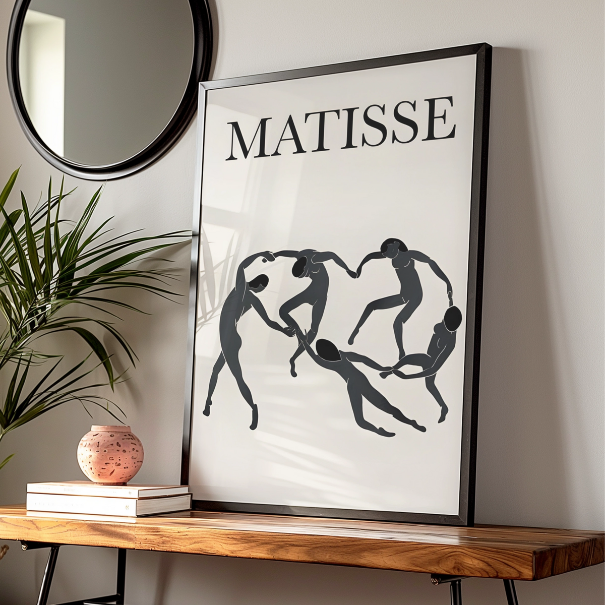 Matisse Dancing Figures Monochrome Wall Art, Black and White Poster, Minimalist Print