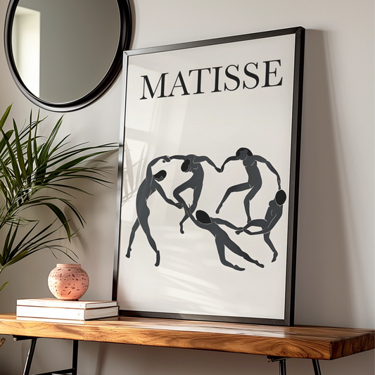 Matisse Dancing Figures Monochrome Wall Art, Black and White Poster, Minimalist Print
