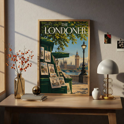 The Londoner Magazine Cover Poster, Big Ben Thames Wall Art, Vintage London Art Print, Living Room