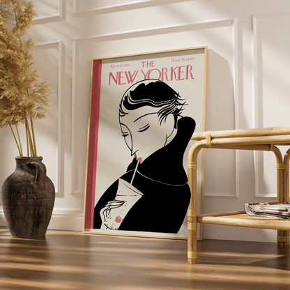 New Yorker April 1926 Cover Poster, Art Deco Woman, Vintage Magazine Wall Art