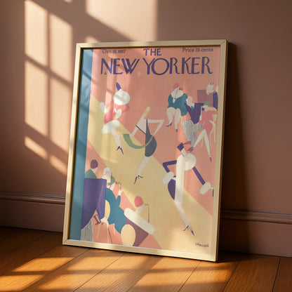 The New Yorker October 1927 Art Deco Dance Poster, Vintage Jazz Age Wall Art