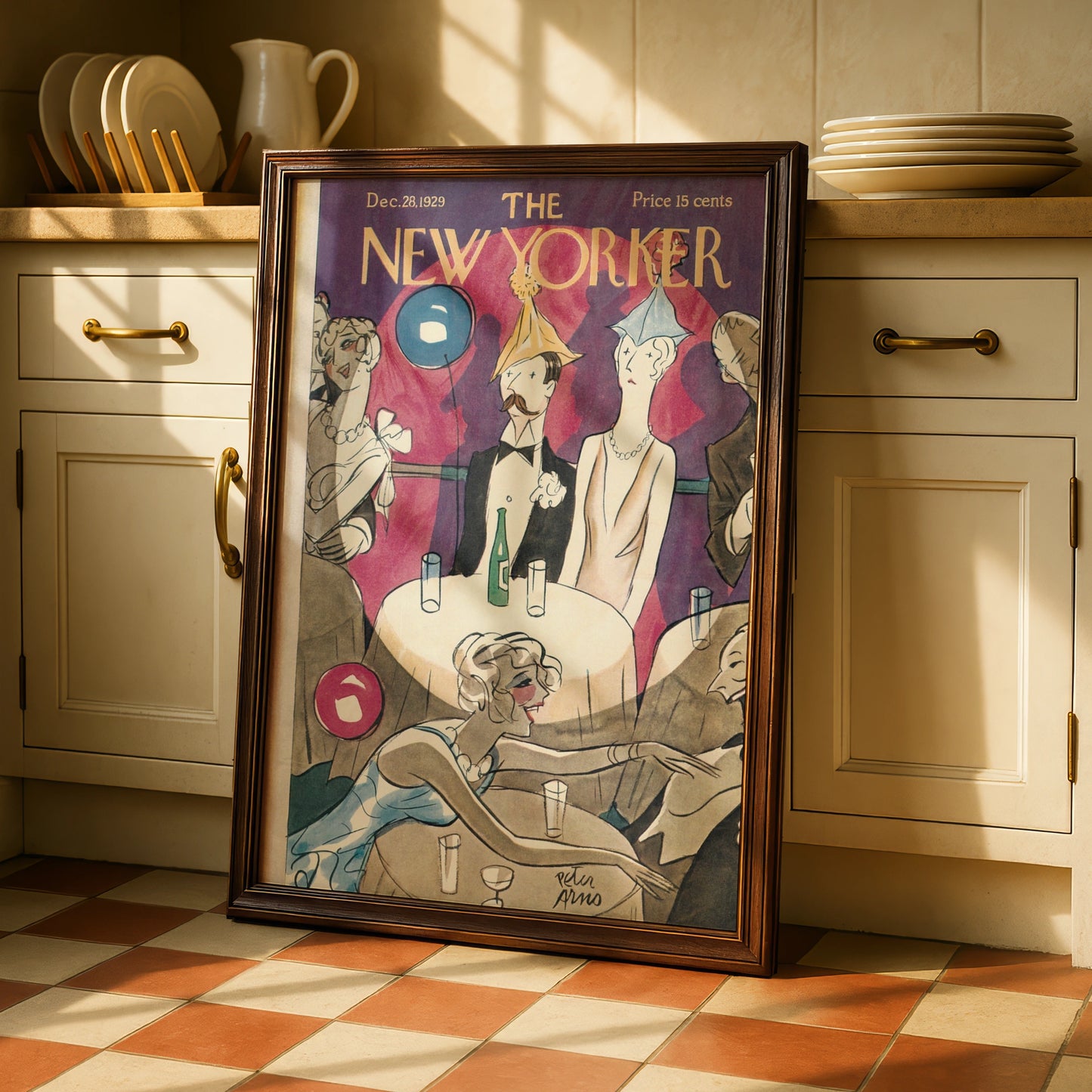 New Yorker 1929 Cover Poster, Peter Arno Art Deco New Year Party Print, Vintage Wall Art