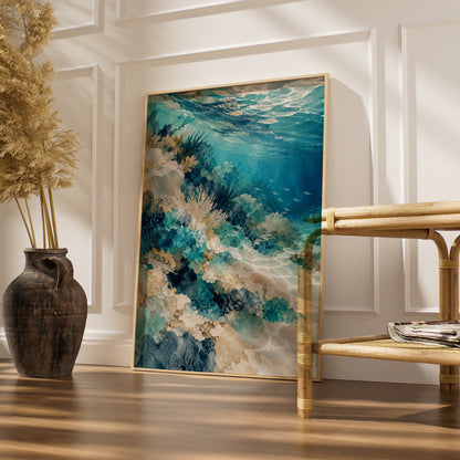 Coral Reef Australian Wall Art, Ocean Underwater Print, Coastal Sea Life Poster