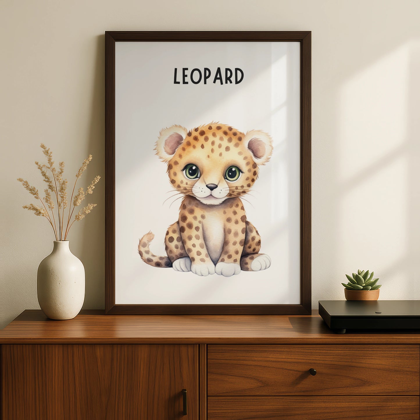 Leopard Nursery Wall Art, Baby Animal Print, Safari Poster for Kids Room Decor