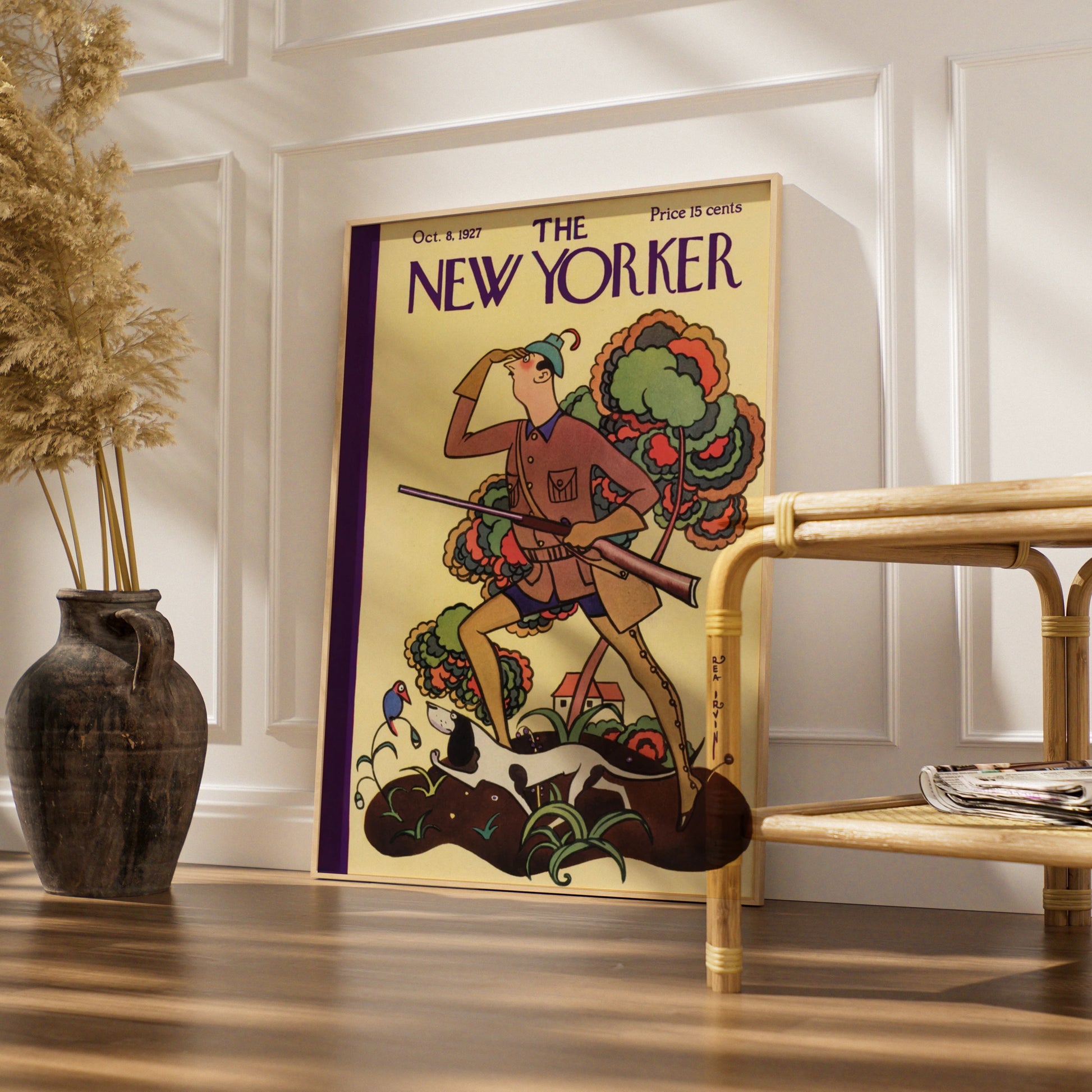 The New Yorker October 1927 Cover Poster, Vintage Hunter Art Deco Wall Art Print
