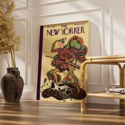 The New Yorker October 1927 Cover Poster, Vintage Hunter Art Deco Wall Art Print