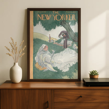 The New Yorker August 1927 Cover Poster, Vintage Picnic Art Print, Retro Wall Art