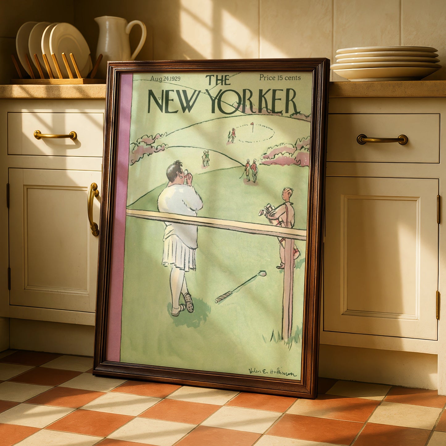 The New Yorker August 1929 Golf Cover Art Poster, Vintage Magazine Wall Print