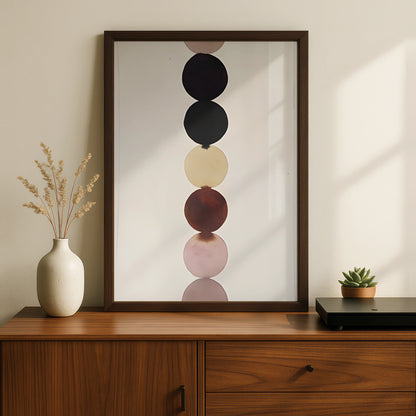 Abstract Circle Stack Print, Monochrome Wall Art, Minimalist Modern Poster, Neutral Tones