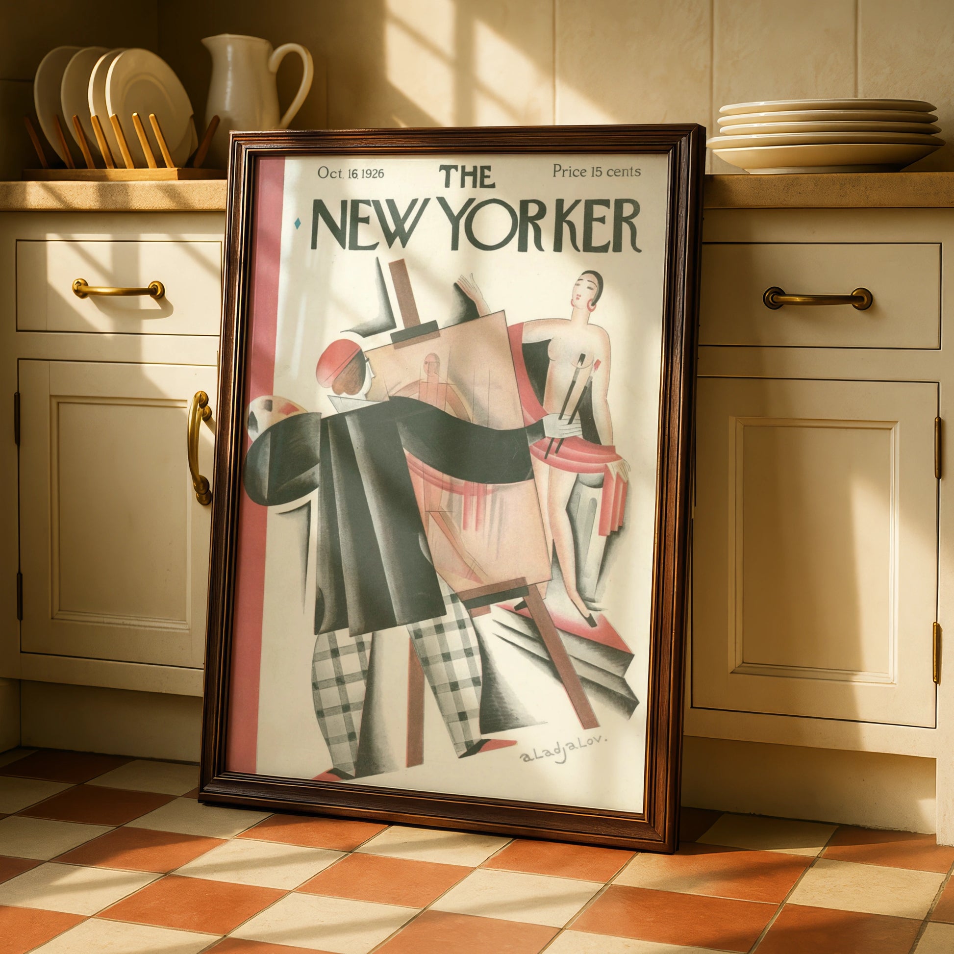 The New Yorker October 1926 Cover Art Poster, Art Deco Painter Studio Wall Art