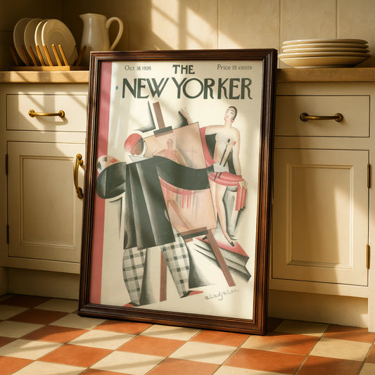 The New Yorker October 1926 Cover Art Poster, Art Deco Painter Studio Wall Art