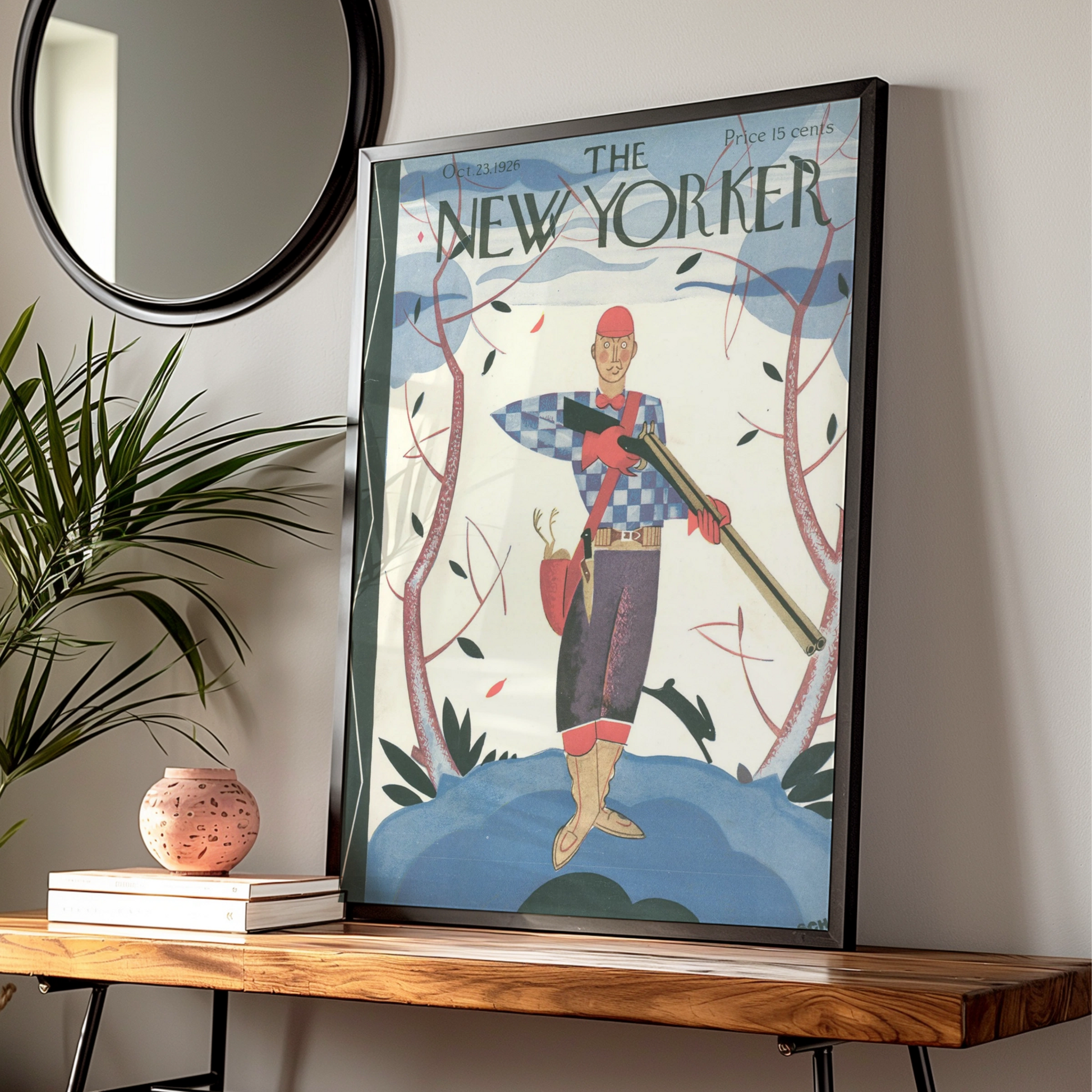 The New Yorker October 1926 Hunter Cover Poster, Vintage Art Deco Wall Art Print