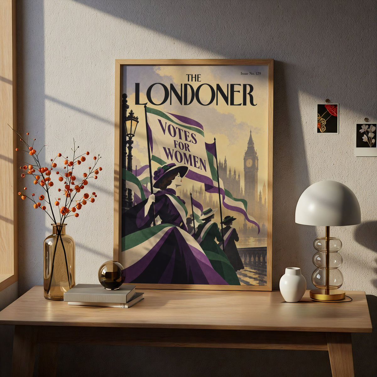 Suffragette Poster, Votes for Women Wall Art, Vintage London Magazine Cover Art Print, Big Ben
