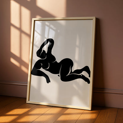 Henri Matisse Black Figure Poster, Reclining Woman Wall Art, Minimalist Body Print