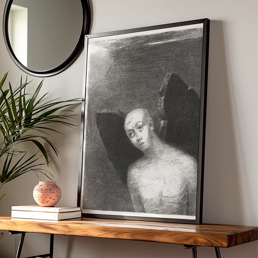 Odilon Redon Halloween Art Print, Dark Surreal Figure Poster, Gothic Wall Art Decor