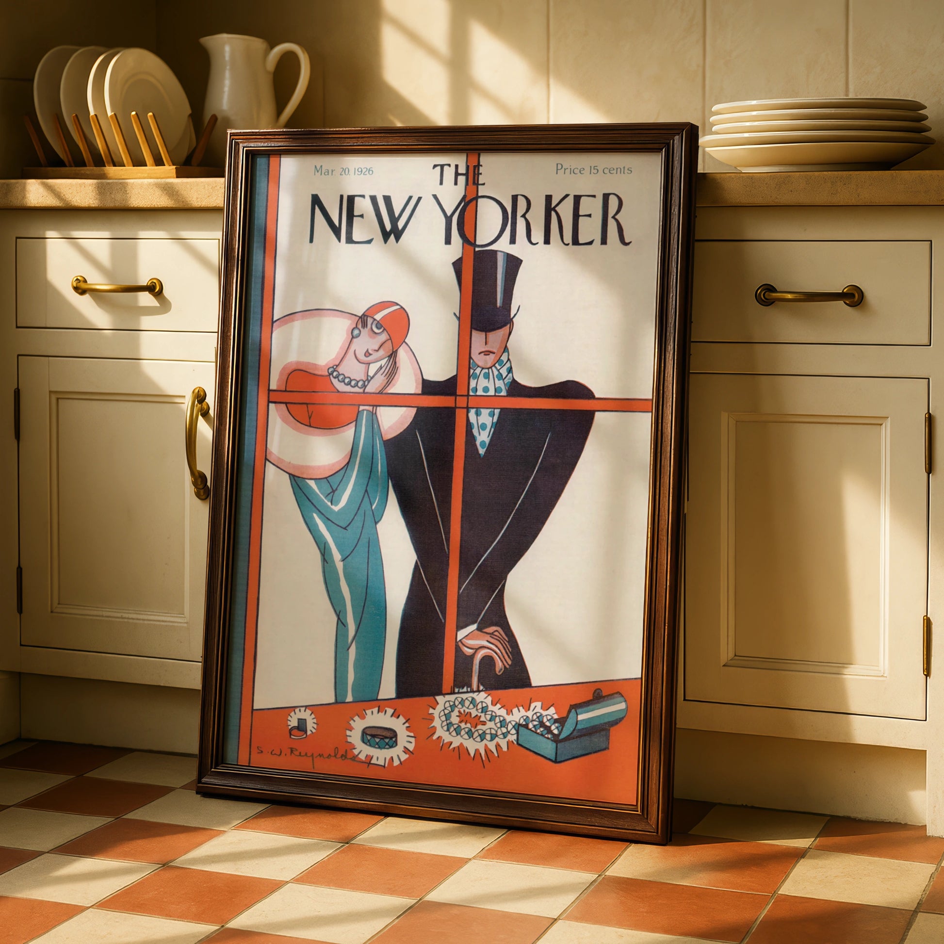 The New Yorker March 1926 Art Deco Cover Poster, Vintage 1920s Fashion Wall Art