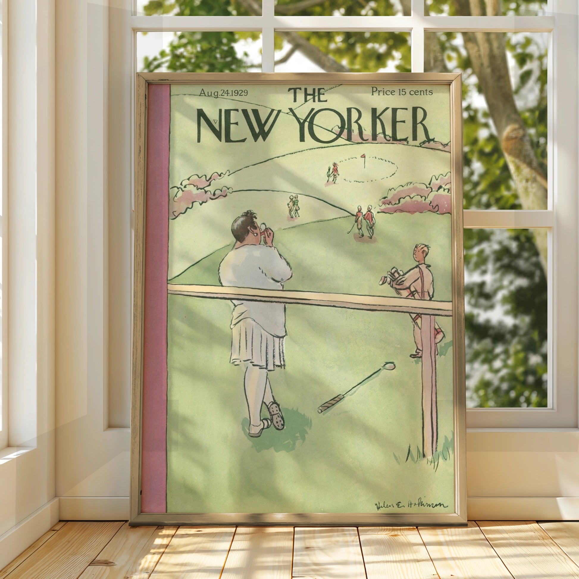 The New Yorker August 1929 Golf Cover Art Poster, Vintage Magazine Wall Print