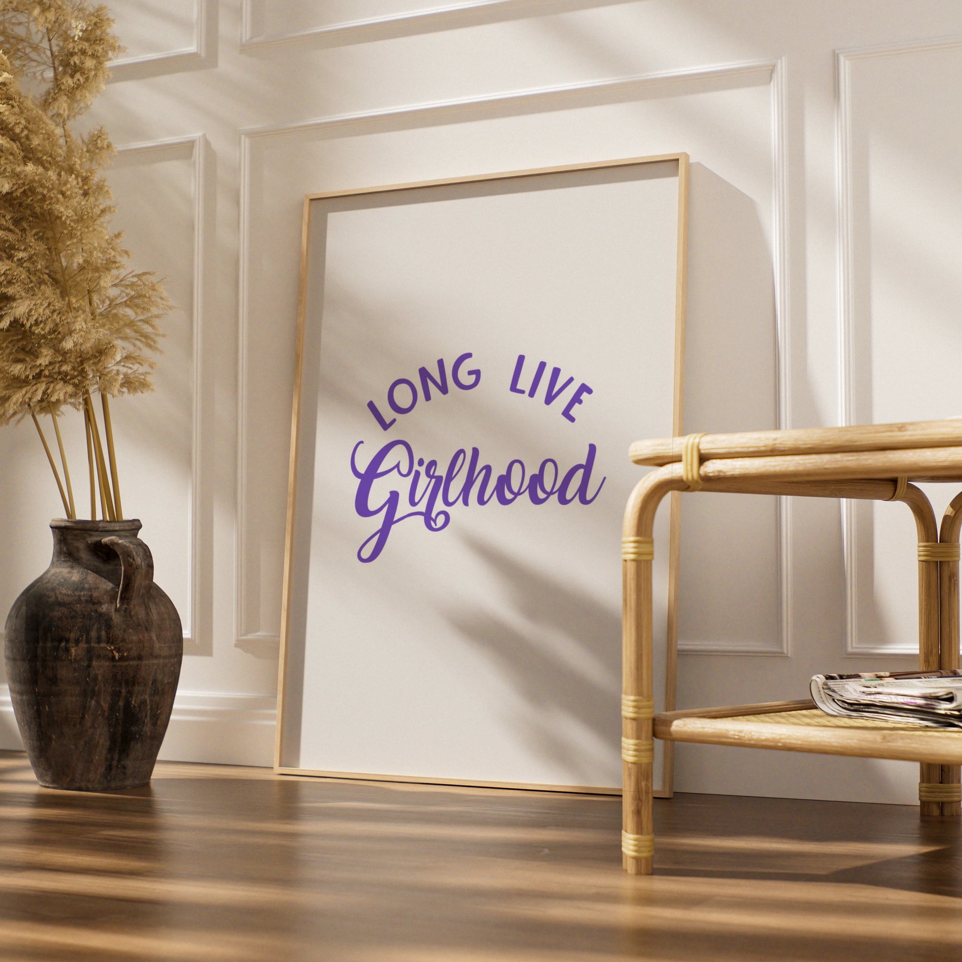 Long Live Girlhood Nursery Wall Art, Girls Room Poster, Purple Quote Print