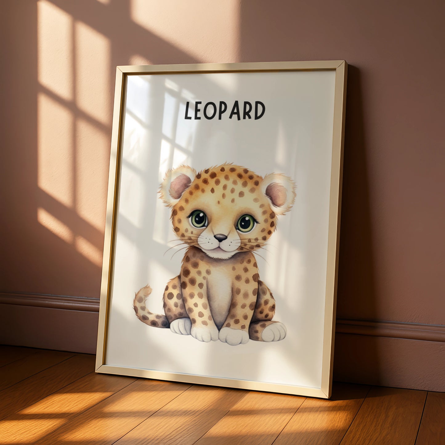 Leopard Nursery Wall Art, Baby Animal Print, Safari Poster for Kids Room Decor