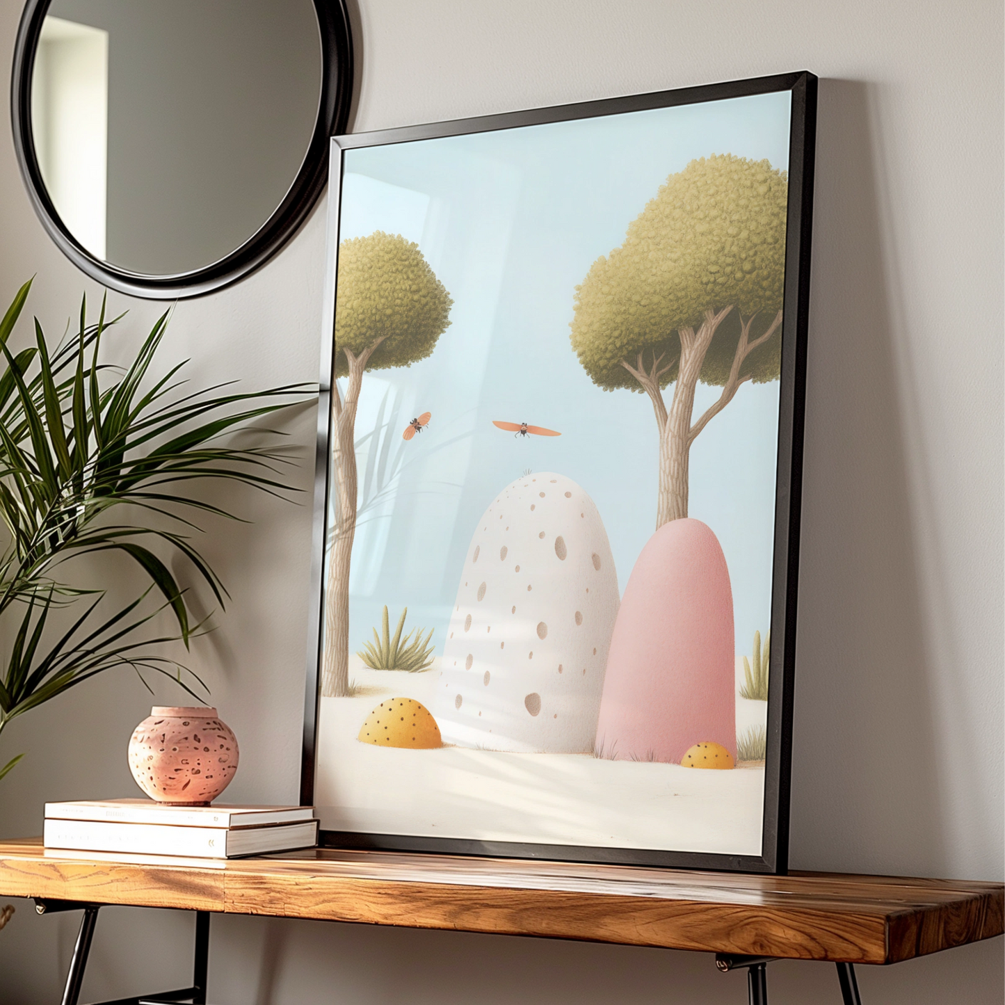 Nursery Wall Art Whimsical Bug Print, Pastel Children's Poster, Kids Room Decor