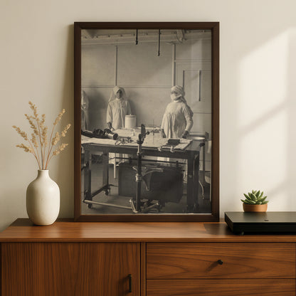 Vintage Operating Theatre Poster, Antique Medical Nurses Print, Sepia Hospital Wall Art