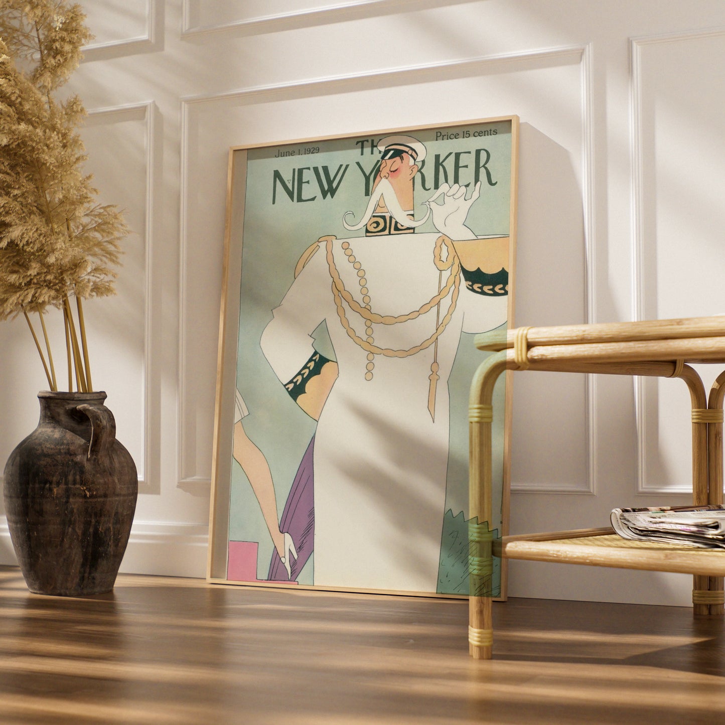 New Yorker 1929 Cover Poster, Art Deco Naval Officer, Vintage Magazine Wall Art