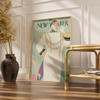New Yorker 1929 Cover Poster, Art Deco Naval Officer, Vintage Magazine Wall Art