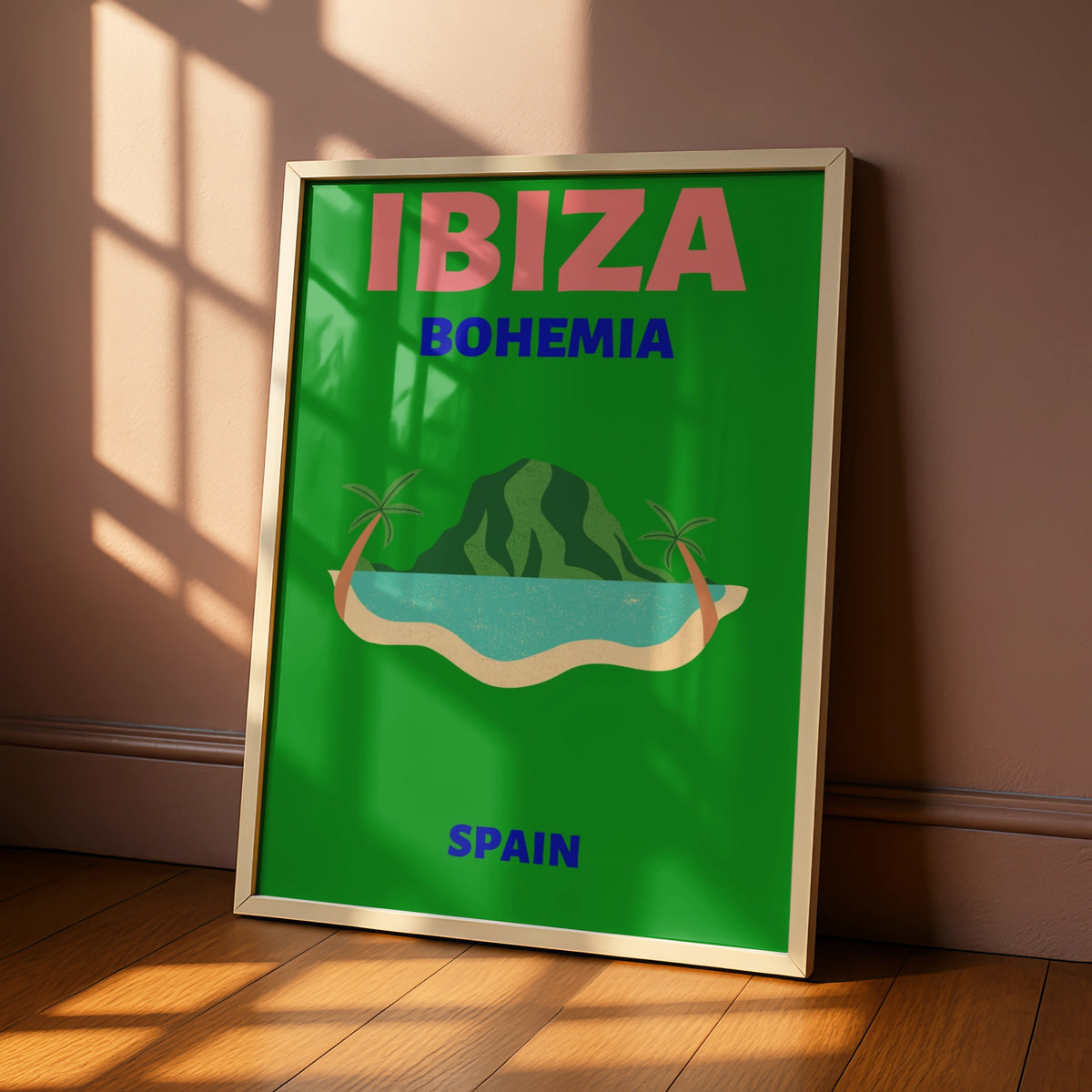 Ibiza Travel Poster, Spain Retro Wall Art, Bohemia Island Print, Balearic Decor
