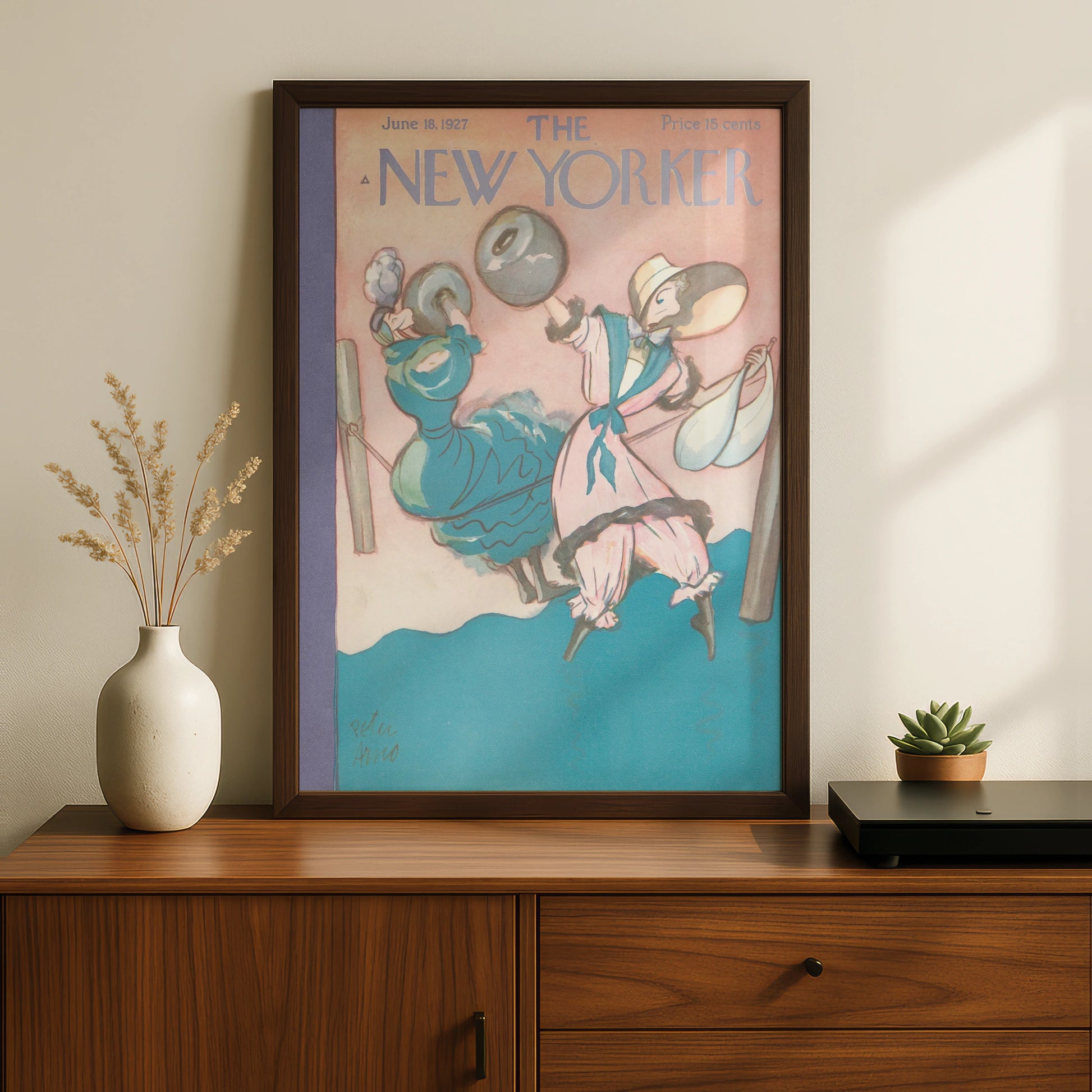 The New Yorker June 1927 Vintage Cover Poster, Women Beach Ball Art Print