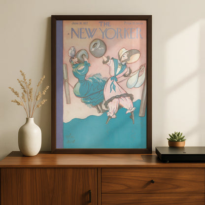 The New Yorker June 1927 Vintage Cover Poster, Women Beach Ball Art Print