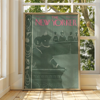 New Yorker 1926 Cover Poster, Art Deco Theatre Women, Vintage Magazine Wall Art