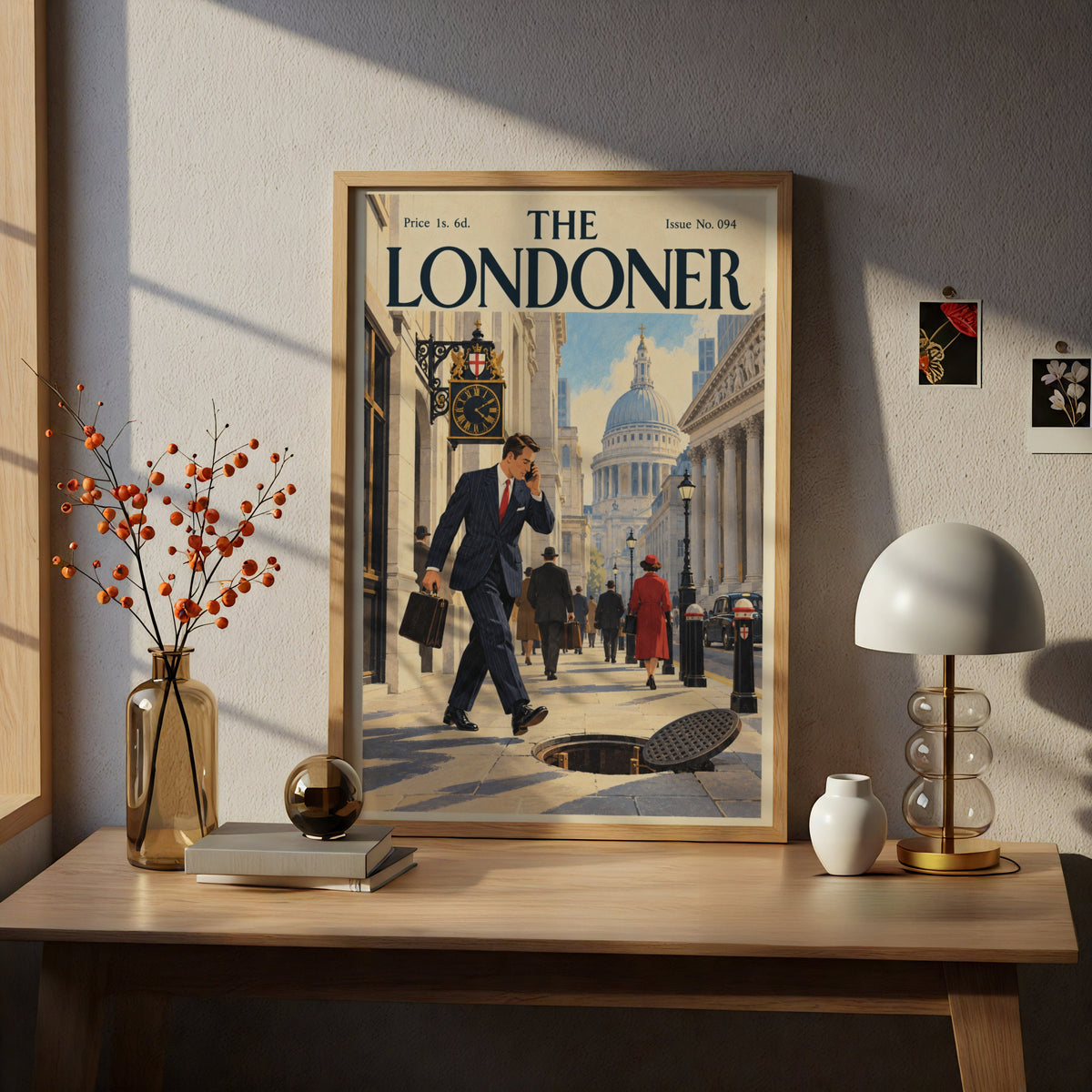 The Londoner Vintage Magazine Cover Poster, London Wall Art, Retro Illustration Art Print