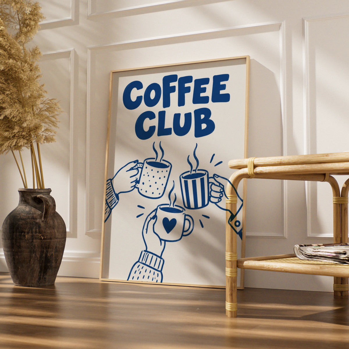 Coffee Club Cartoon Poster