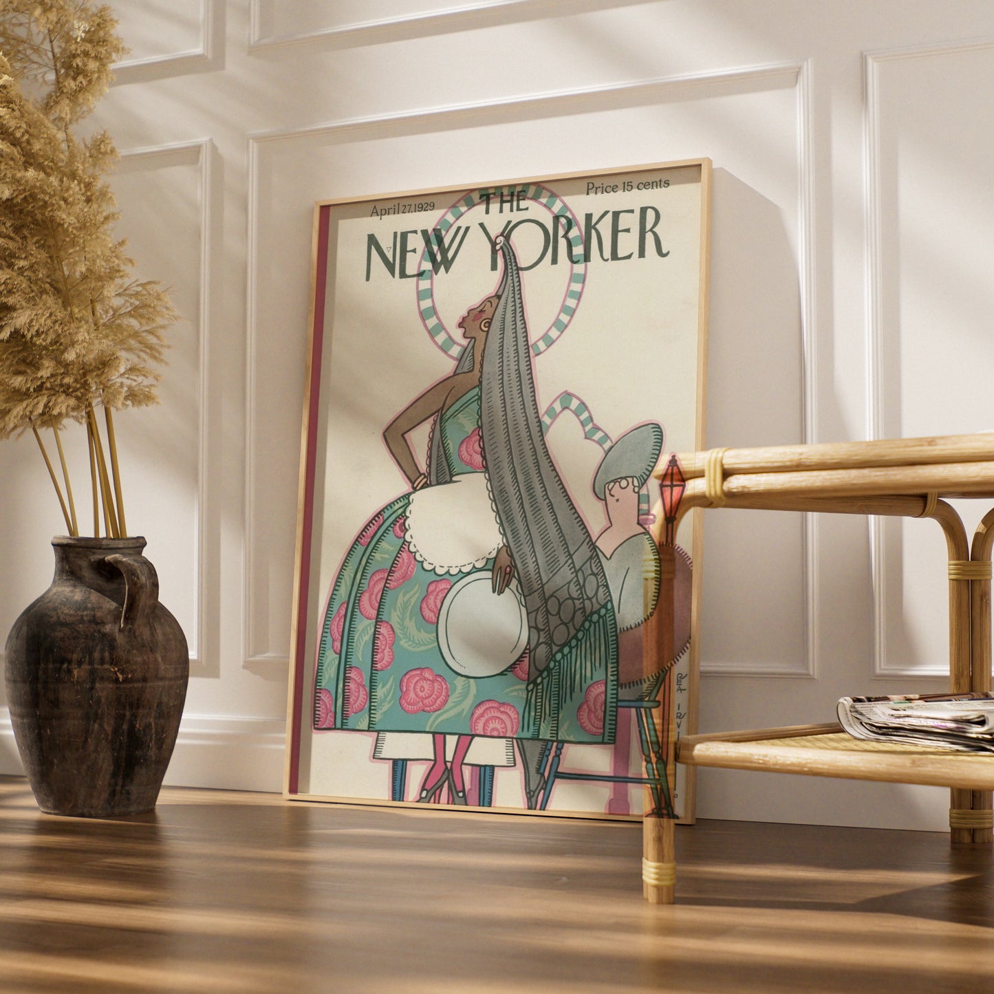 The New Yorker April 1929 Cover Poster, Rea Irvin Art Deco Maid Print, Vintage Wall Art