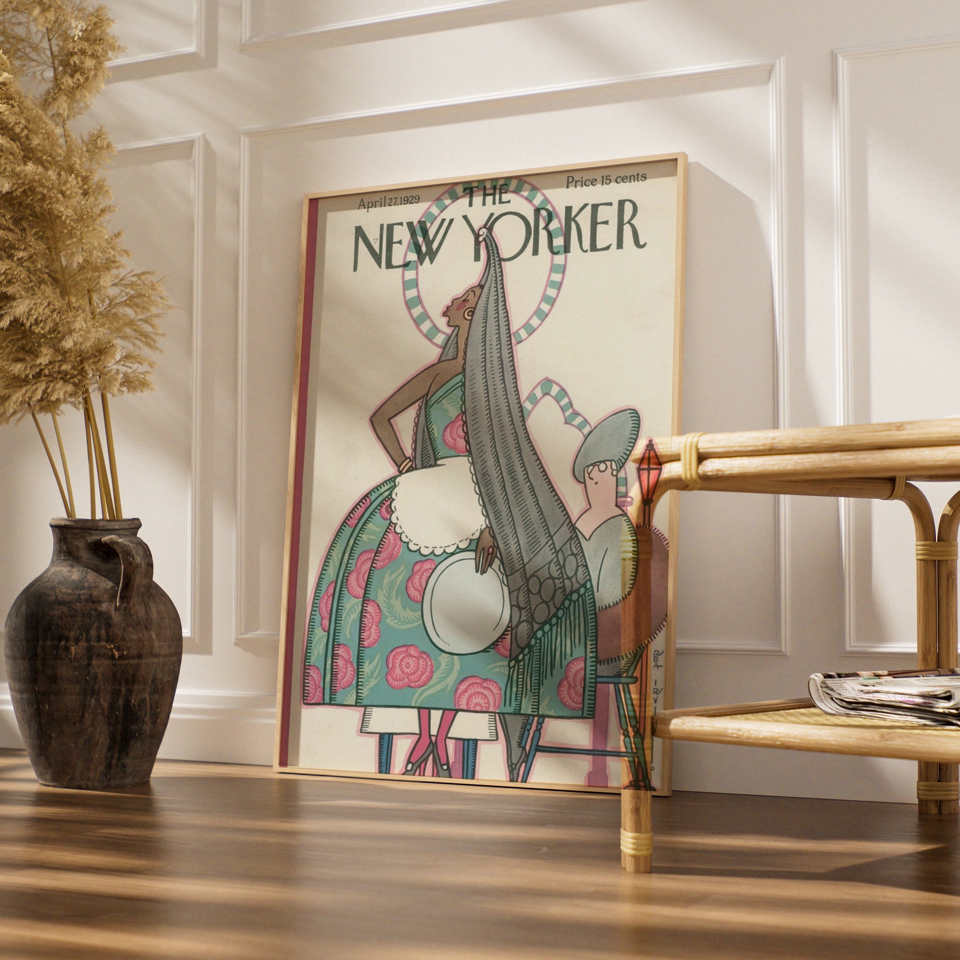 The New Yorker April 1929 Cover Poster, Rea Irvin Art Deco Maid Print, Vintage Wall Art