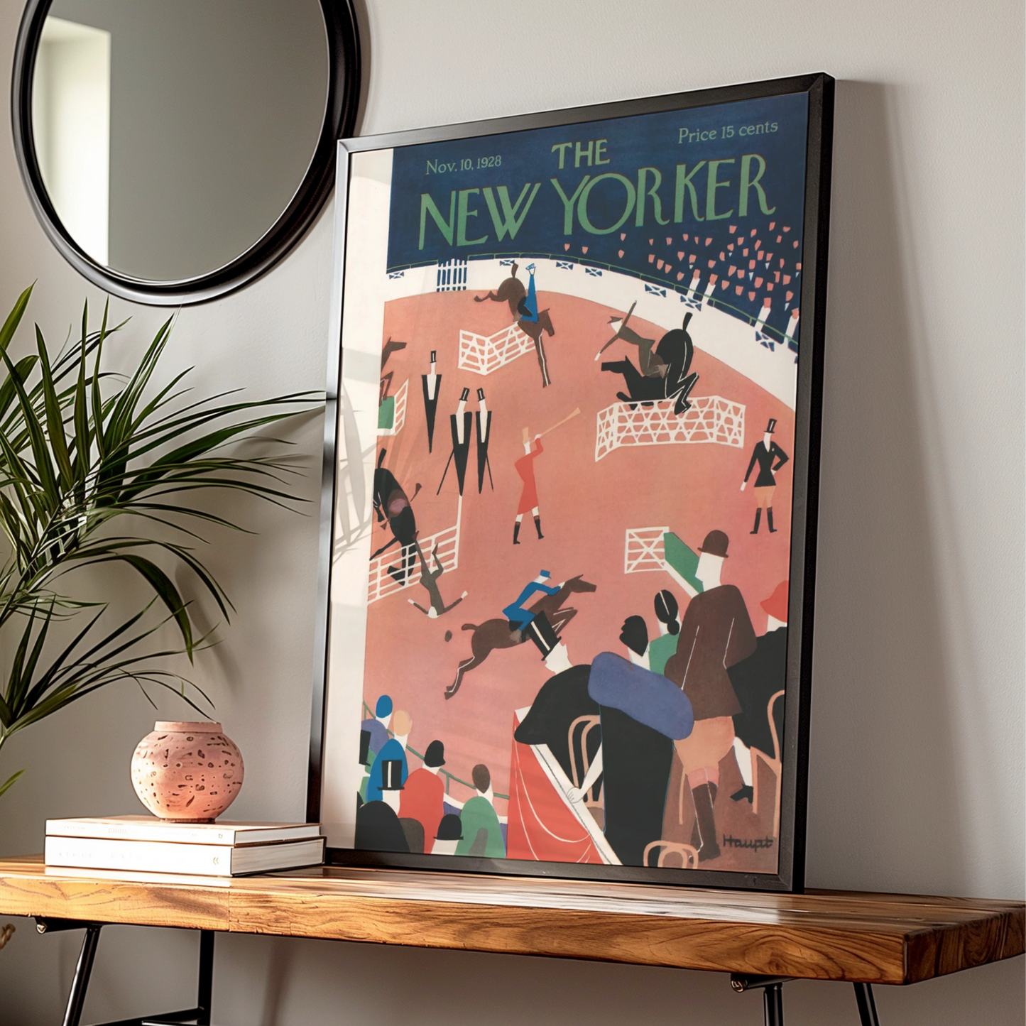 The New Yorker November 1928 Horse Show Poster, Art Deco Equestrian Wall Art Print