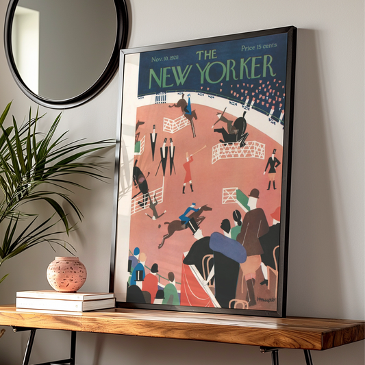 The New Yorker November 1928 Horse Show Poster, Art Deco Equestrian Wall Art Print