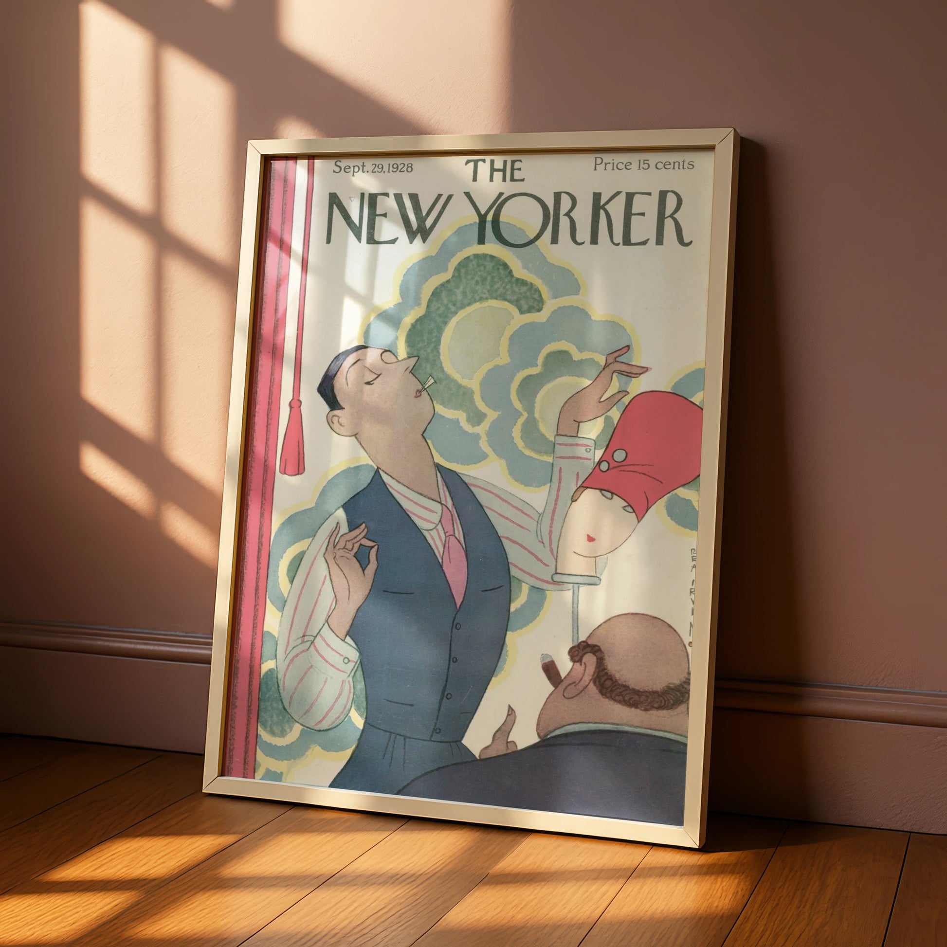 The New Yorker September 1928 Cover Art Poster, Art Deco Vintage Magazine Wall Art