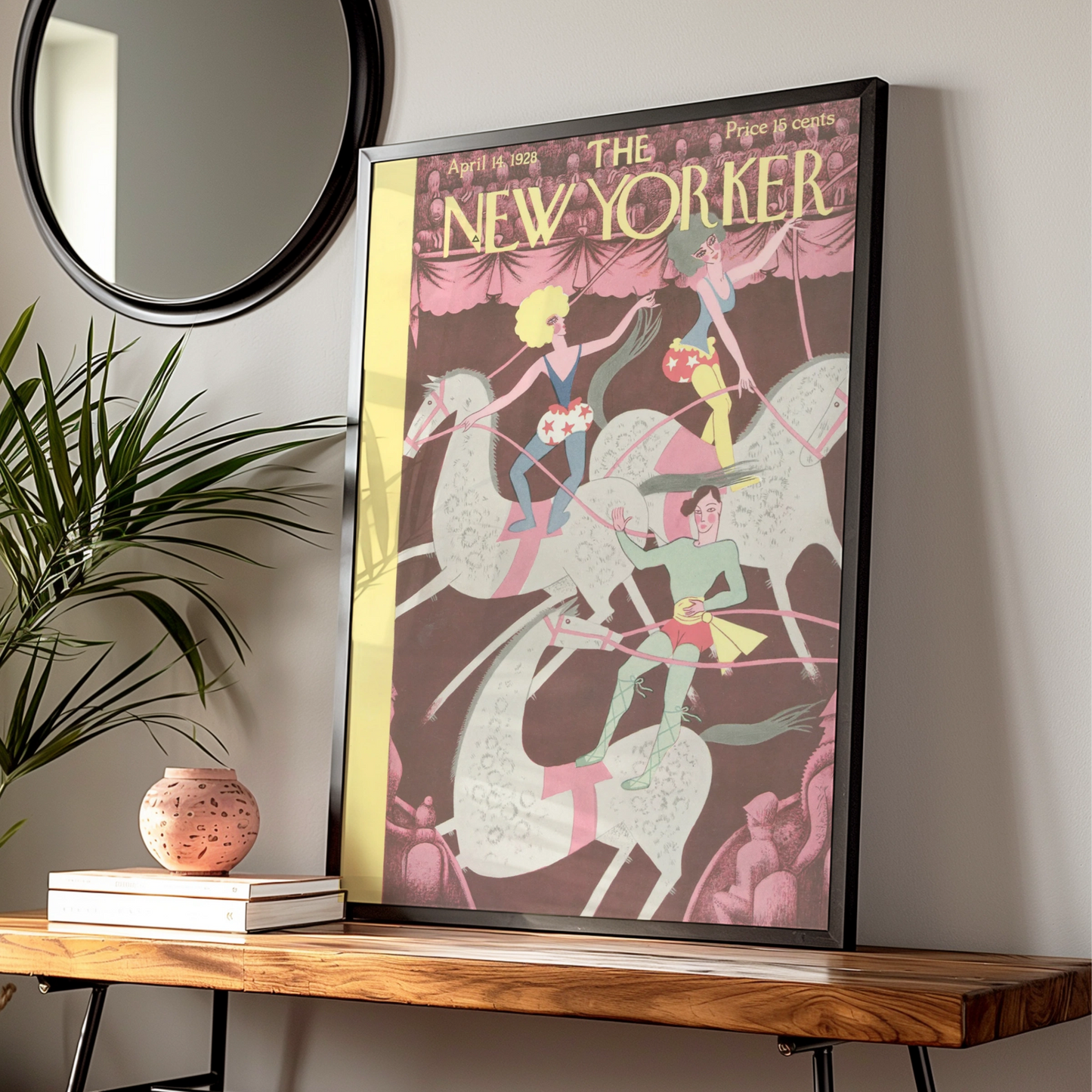 The New Yorker Circus Poster, April 1928 Vintage Cover Art, Acrobat Horse Print