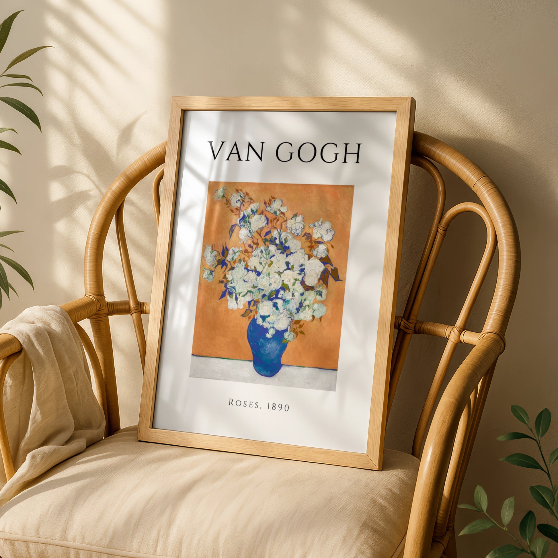 Van Gogh Roses 1890 Floral Wall Art Print | White Flowers Blue Vase Poster – product image 3