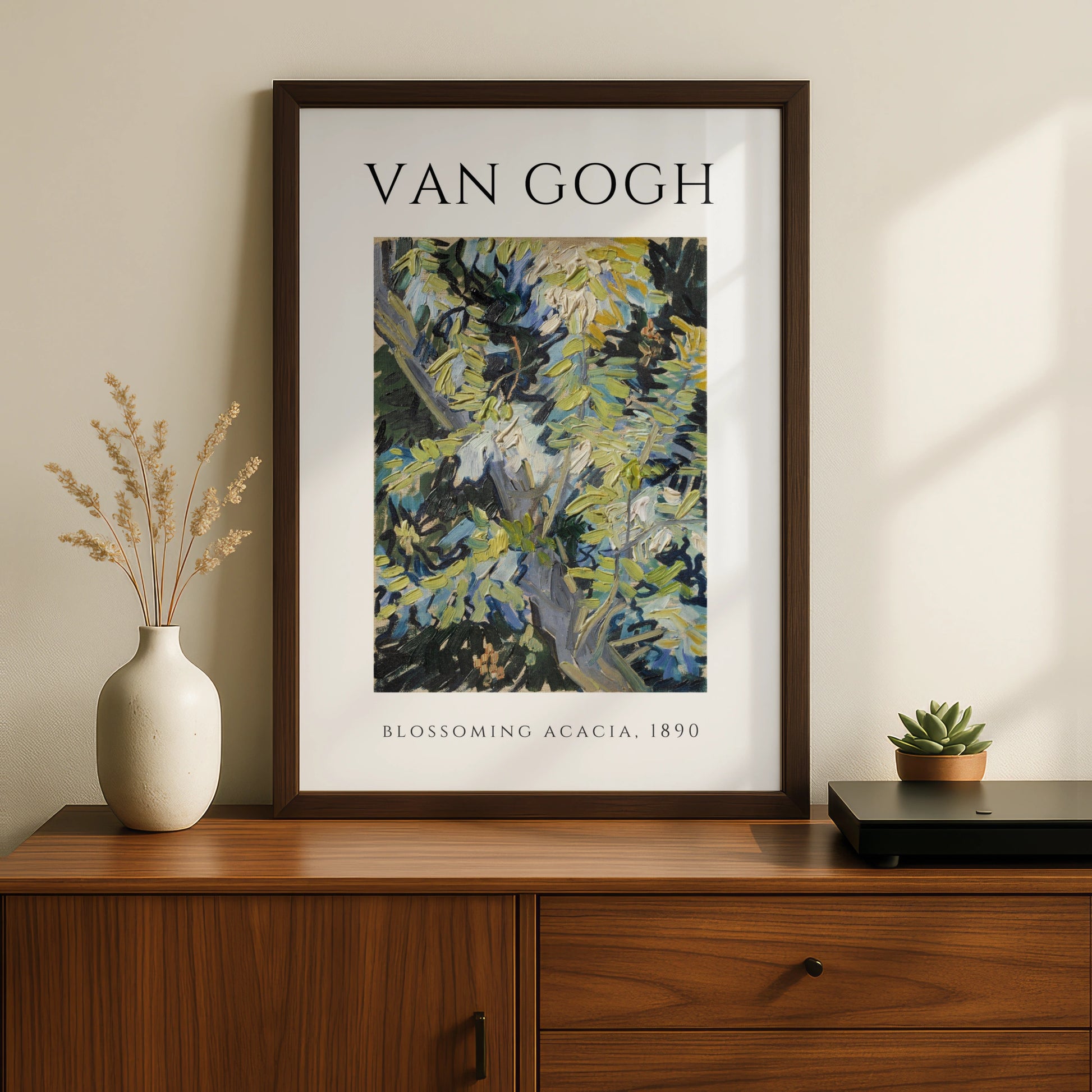 Van Gogh Blossoming Acacia 1890 Wall Art Print | Green Blue Botanical Poster – product image 2