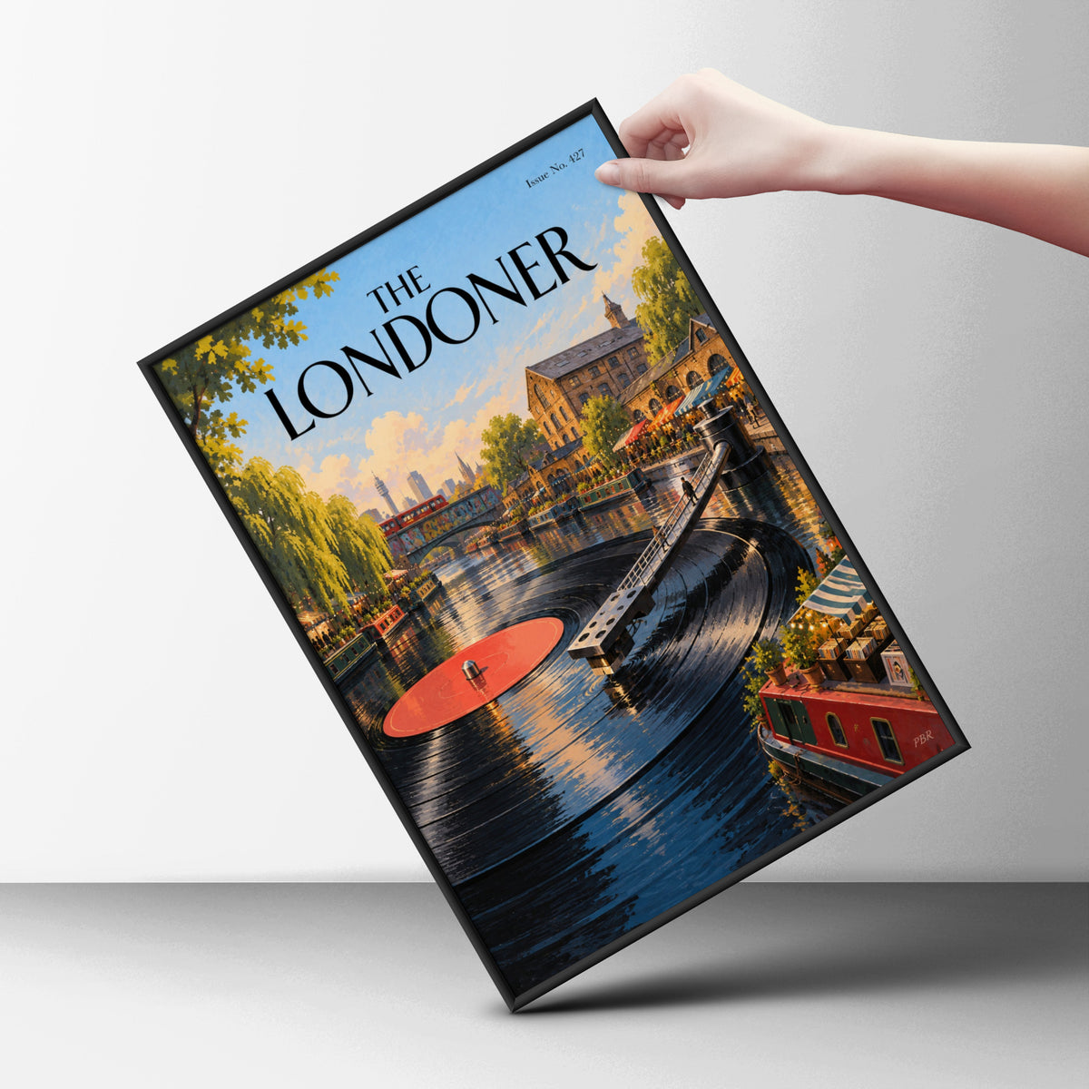 The Londoner Poster, Camden Canal Vinyl Record Art Print, London Wall Art, Music Lover Decor