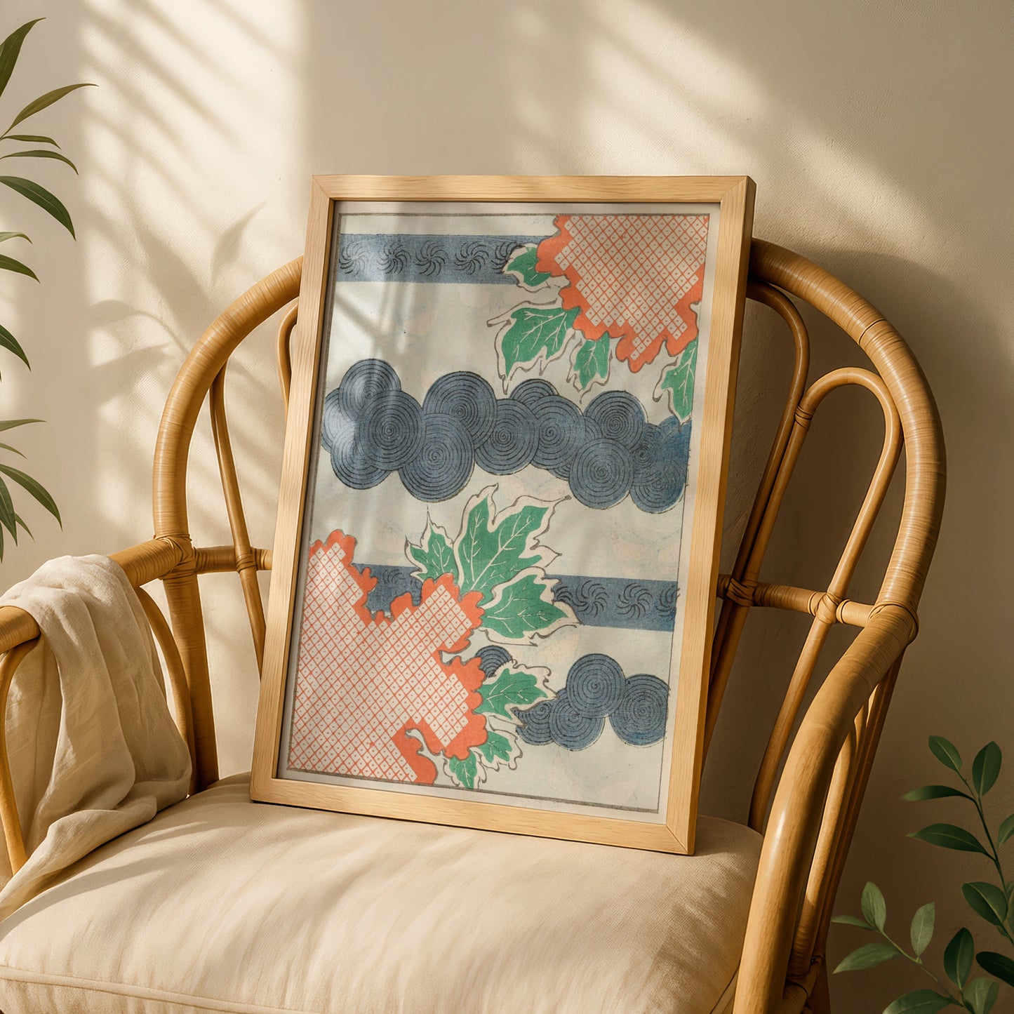 Vintage Japanese Woodblock Print, Bijutsukai 1901, Japandi Wall Art Poster – A5 White frame