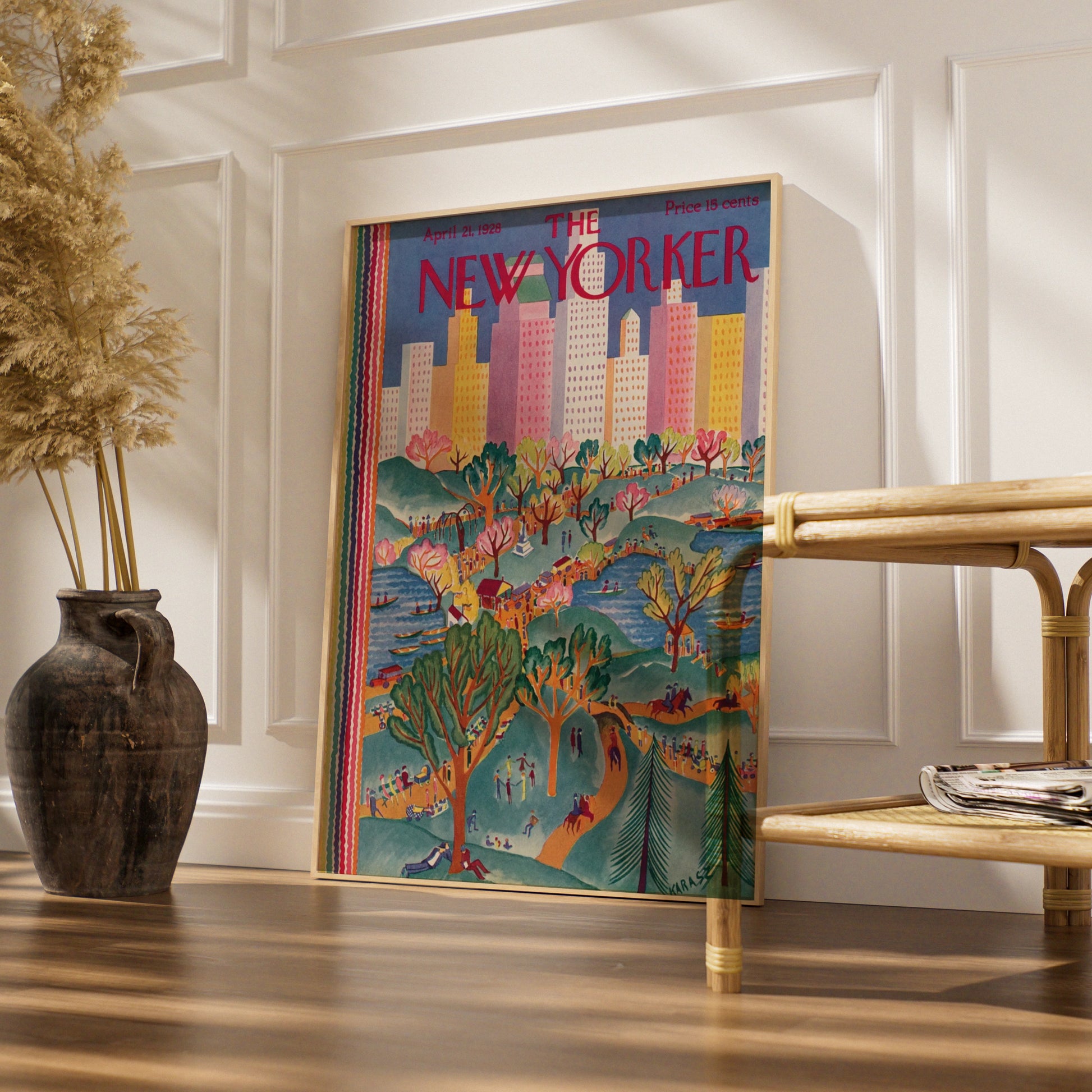 The New Yorker April 1928 Cover Poster, Central Park Spring Art Print, NYC Wall Art