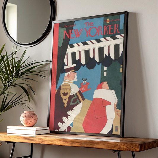 New Yorker Cover Poster Dec 1927, Vintage Art Deco Magazine Wall Art Print