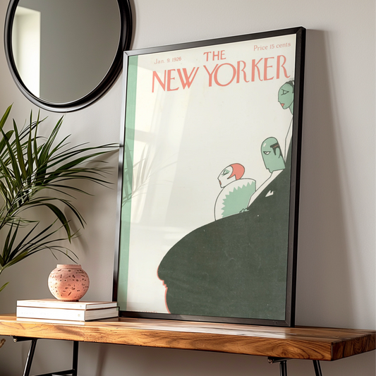 The New Yorker January 1926 Cover Art Poster, Vintage Art Deco Theatre Wall Art Print