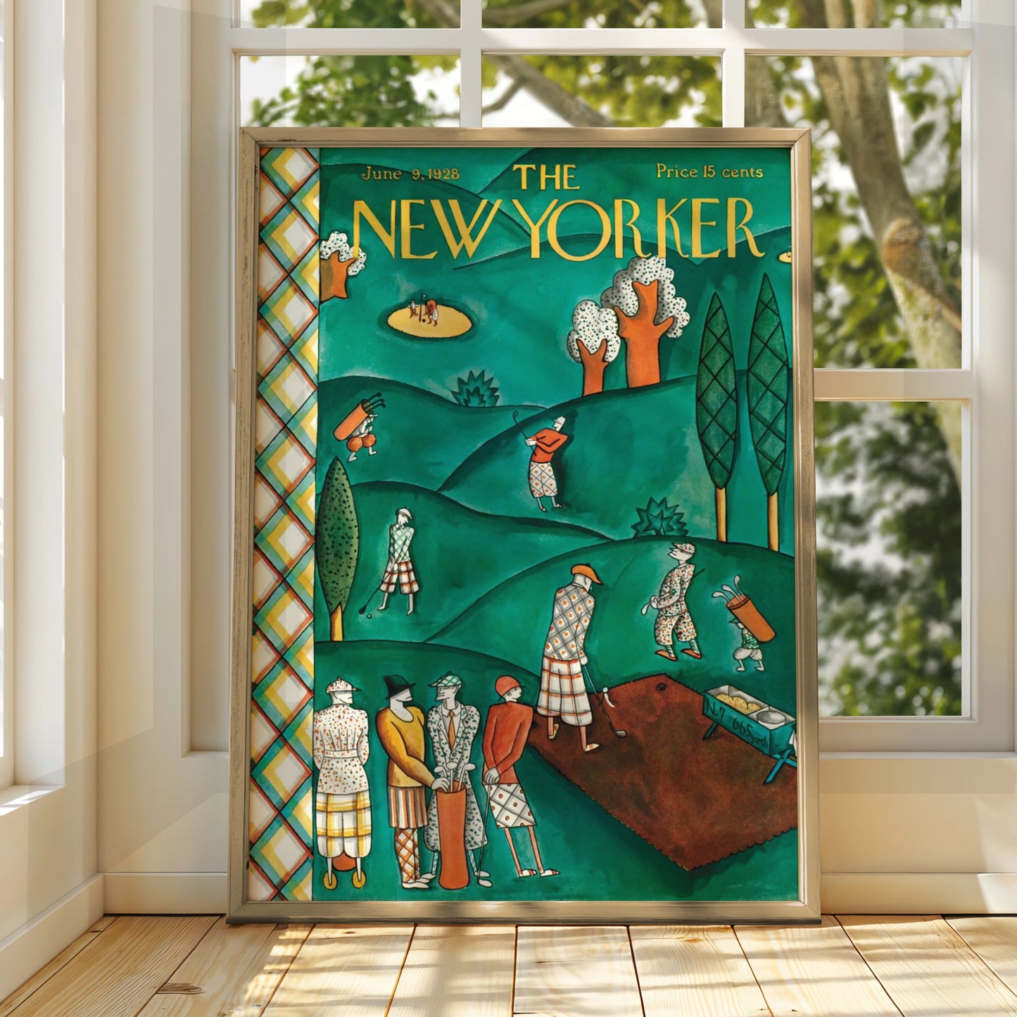 The New Yorker June 1928 Golf Course Cover Art Poster, Vintage Magazine Wall Art